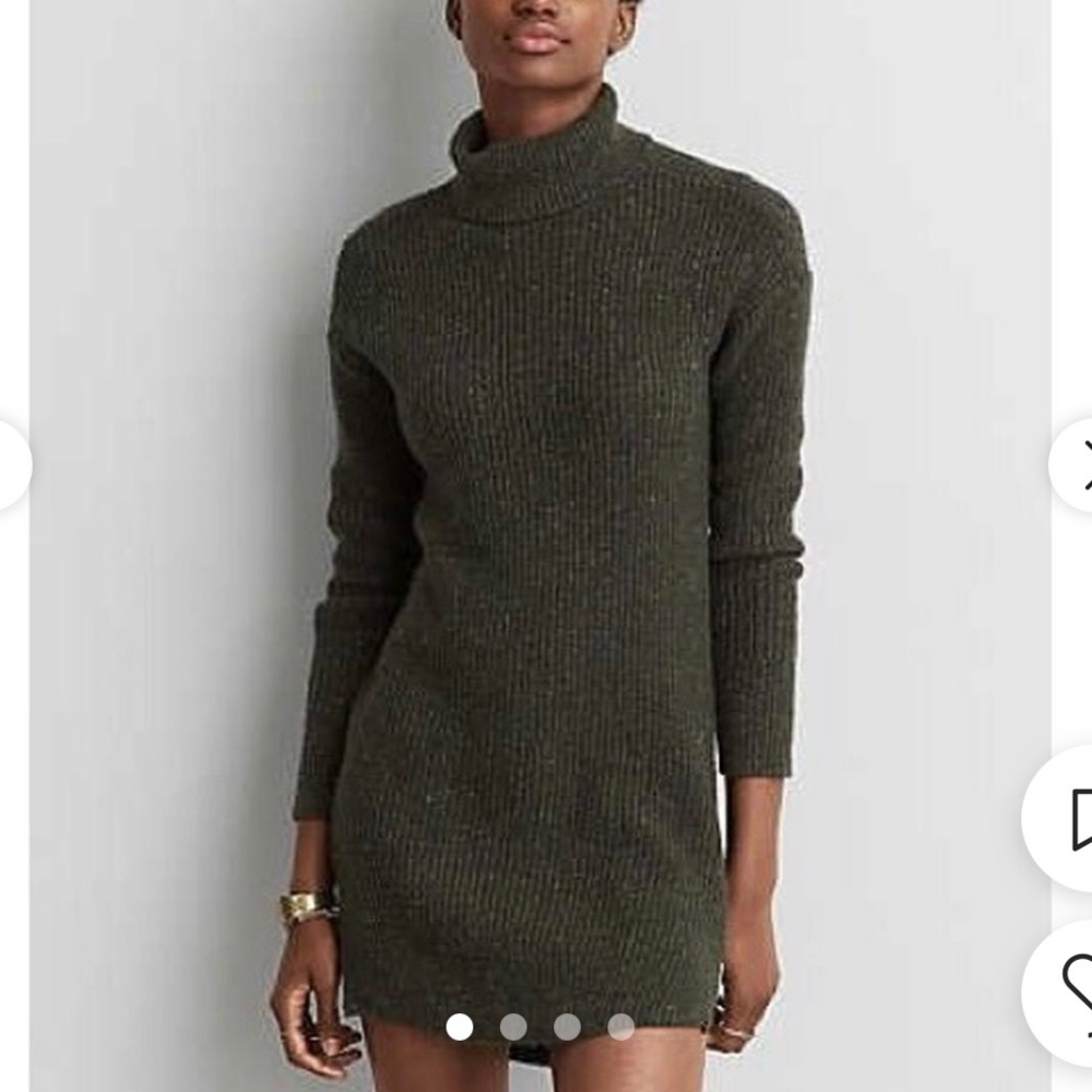 Green Turtleneck Sweater Dress American Eagle XS